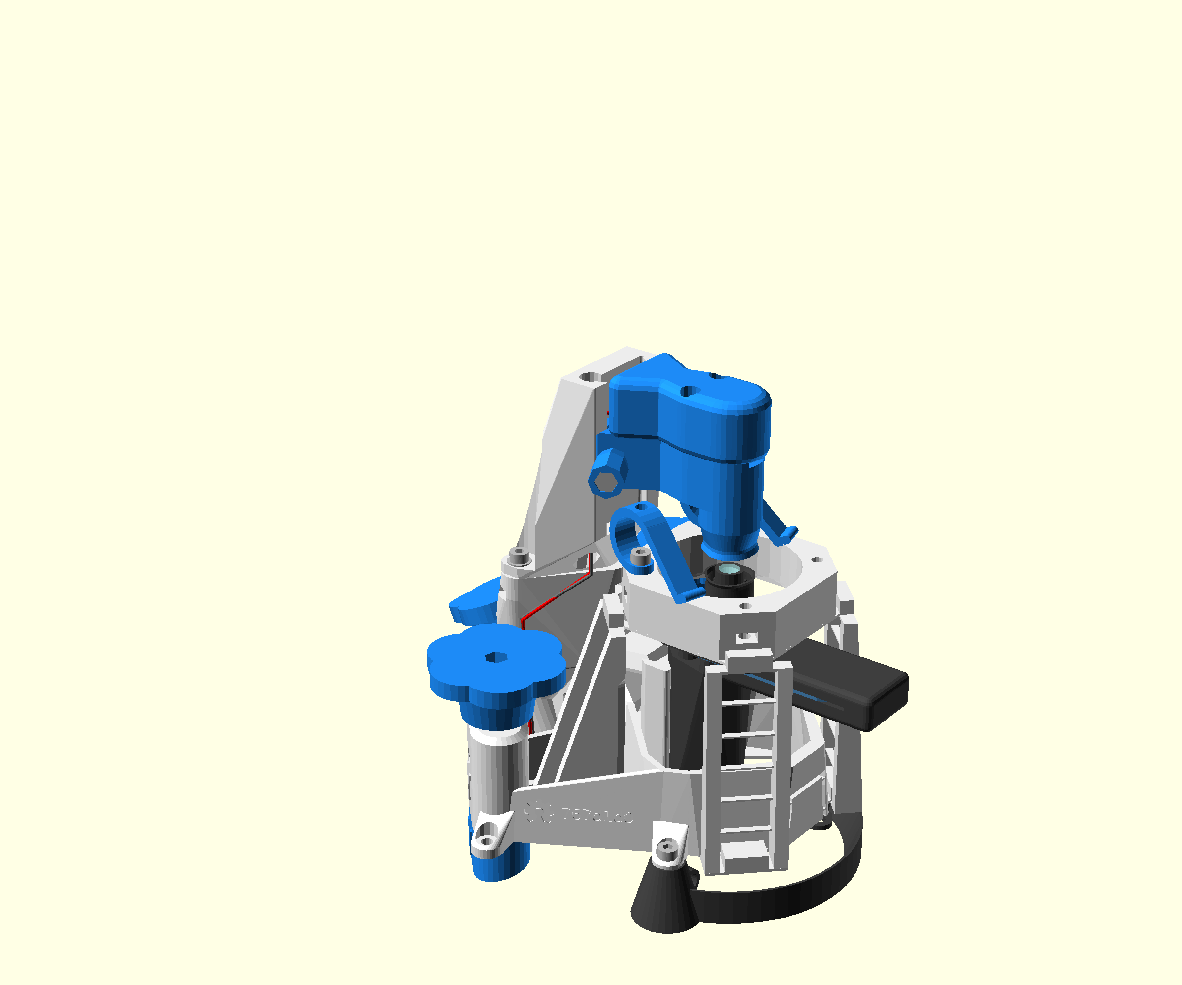 A render of the completed microscope