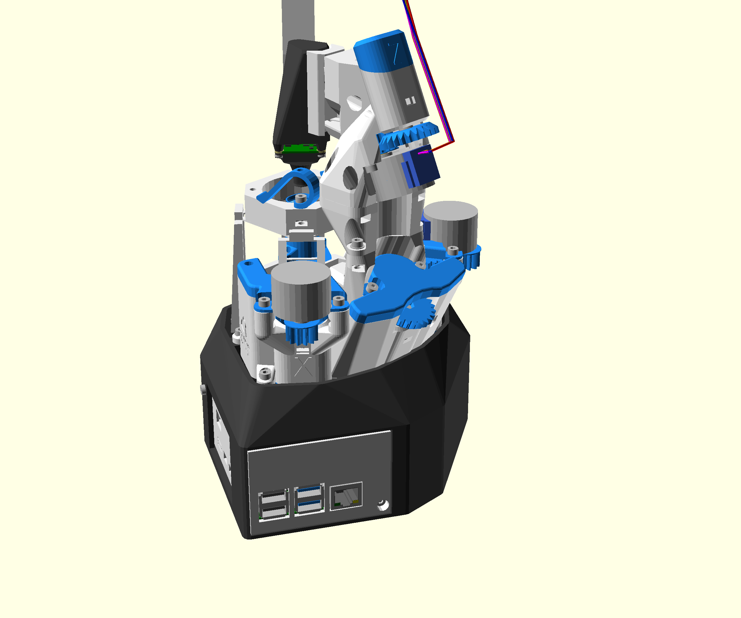 A render of the completed microscope