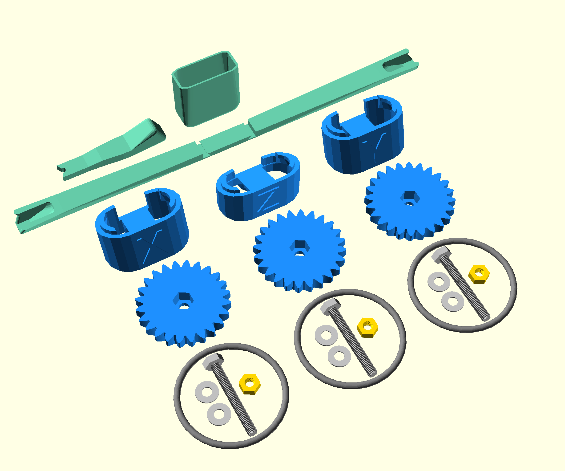 Parts required for actuator assembly