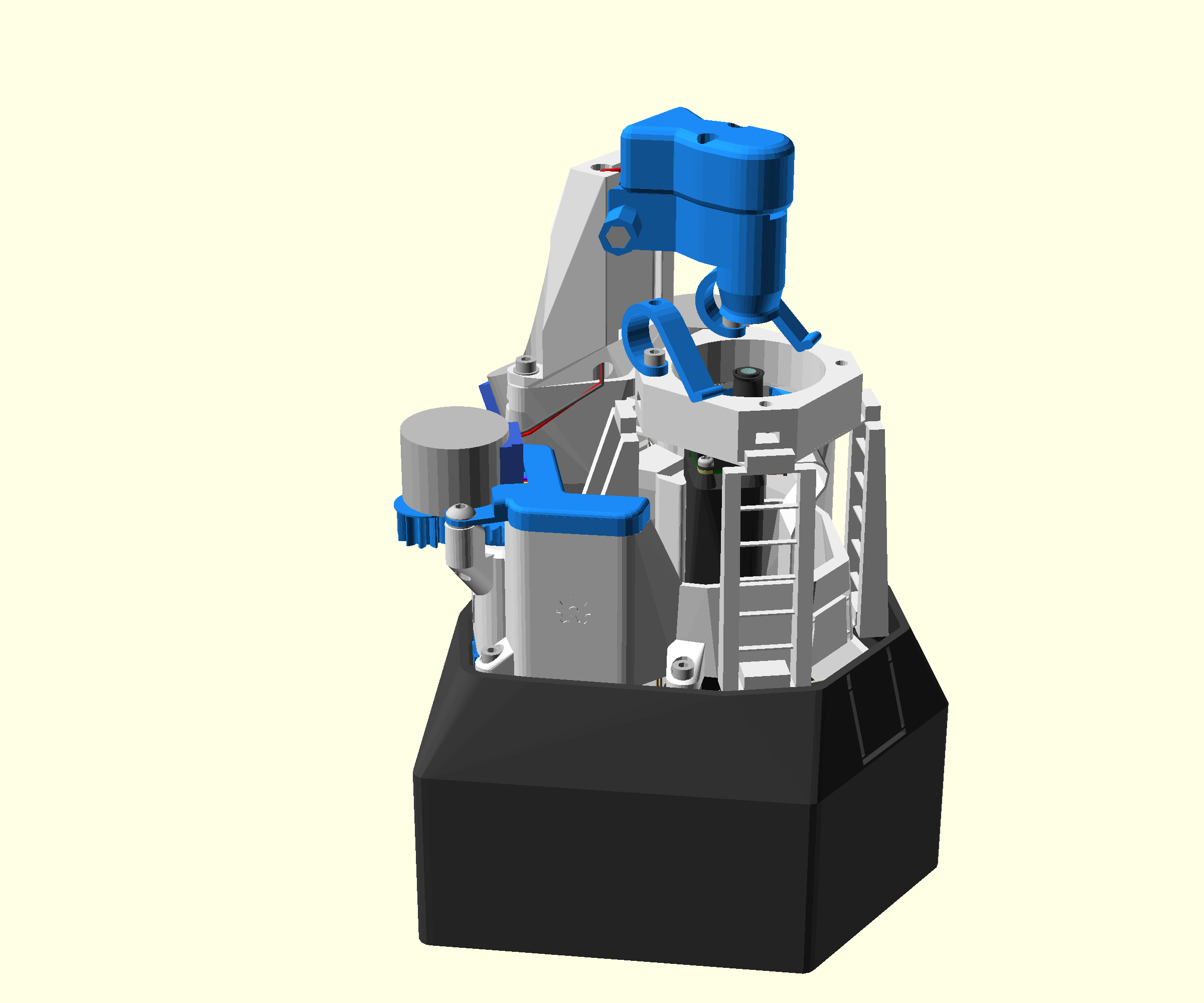 A render of the completed microscope using the Raspberry Pi camera module's lens.