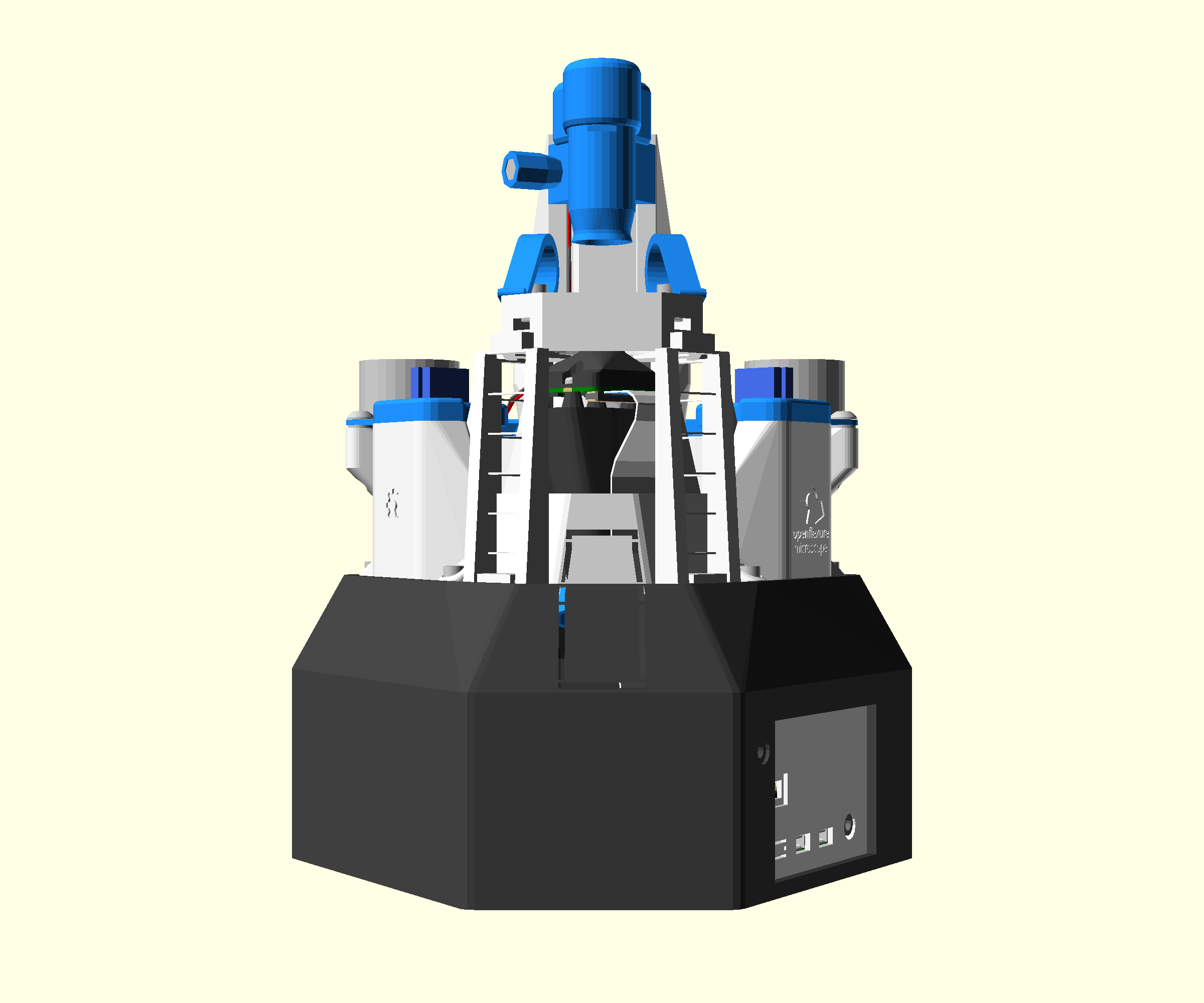 A render of the completed microscope