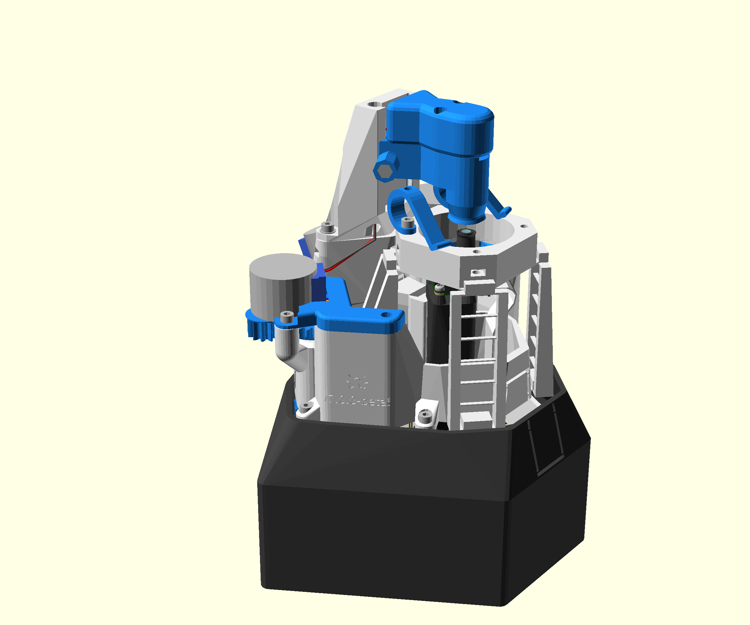 A render of the completed microscope using the Raspberry Pi camera module's lens.