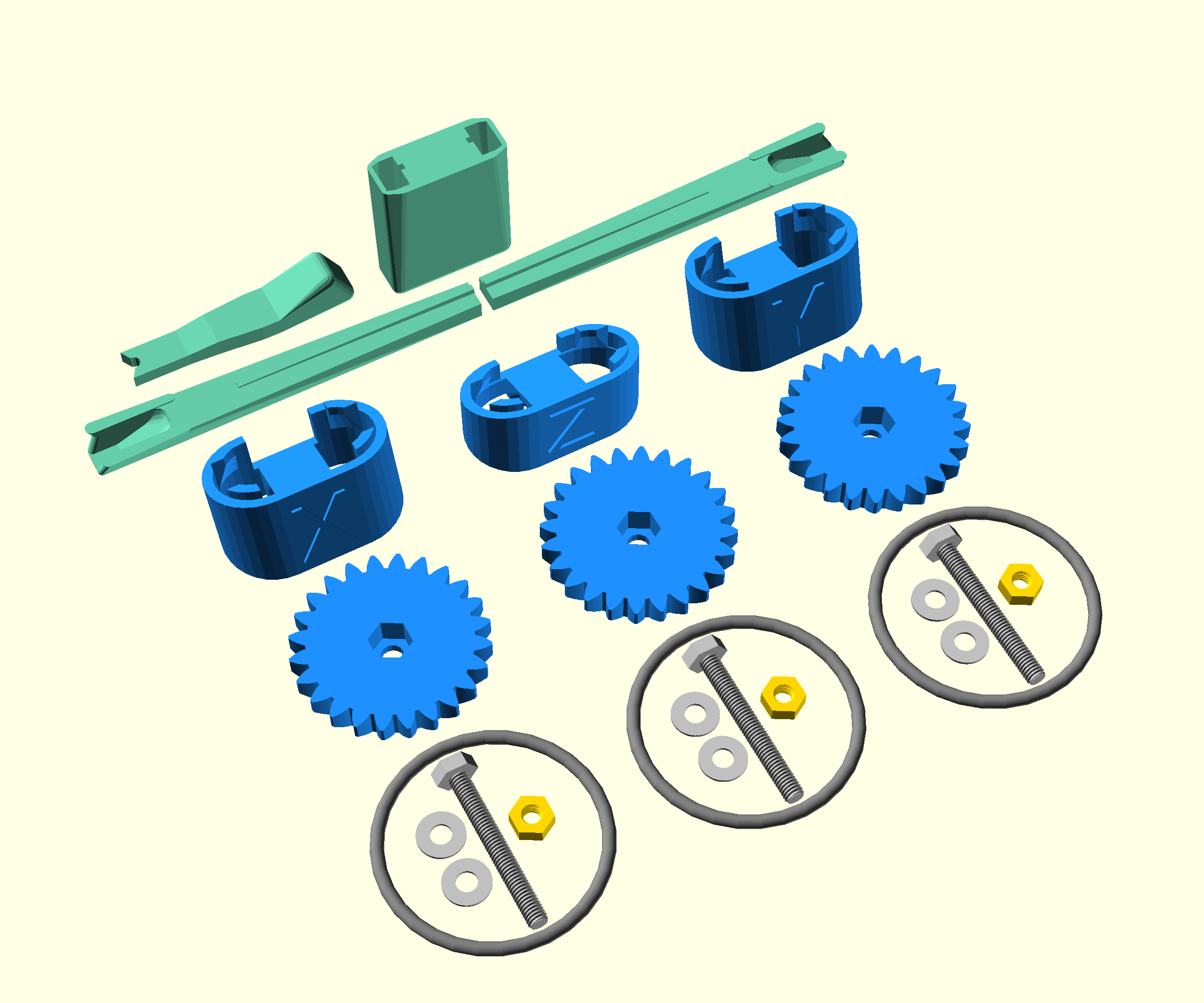 Parts required for actuator assembly