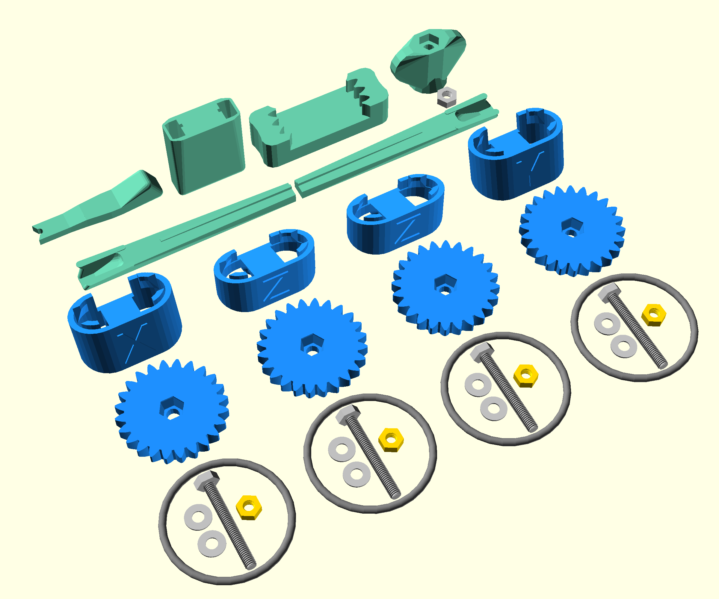 Parts required for actuator assembly