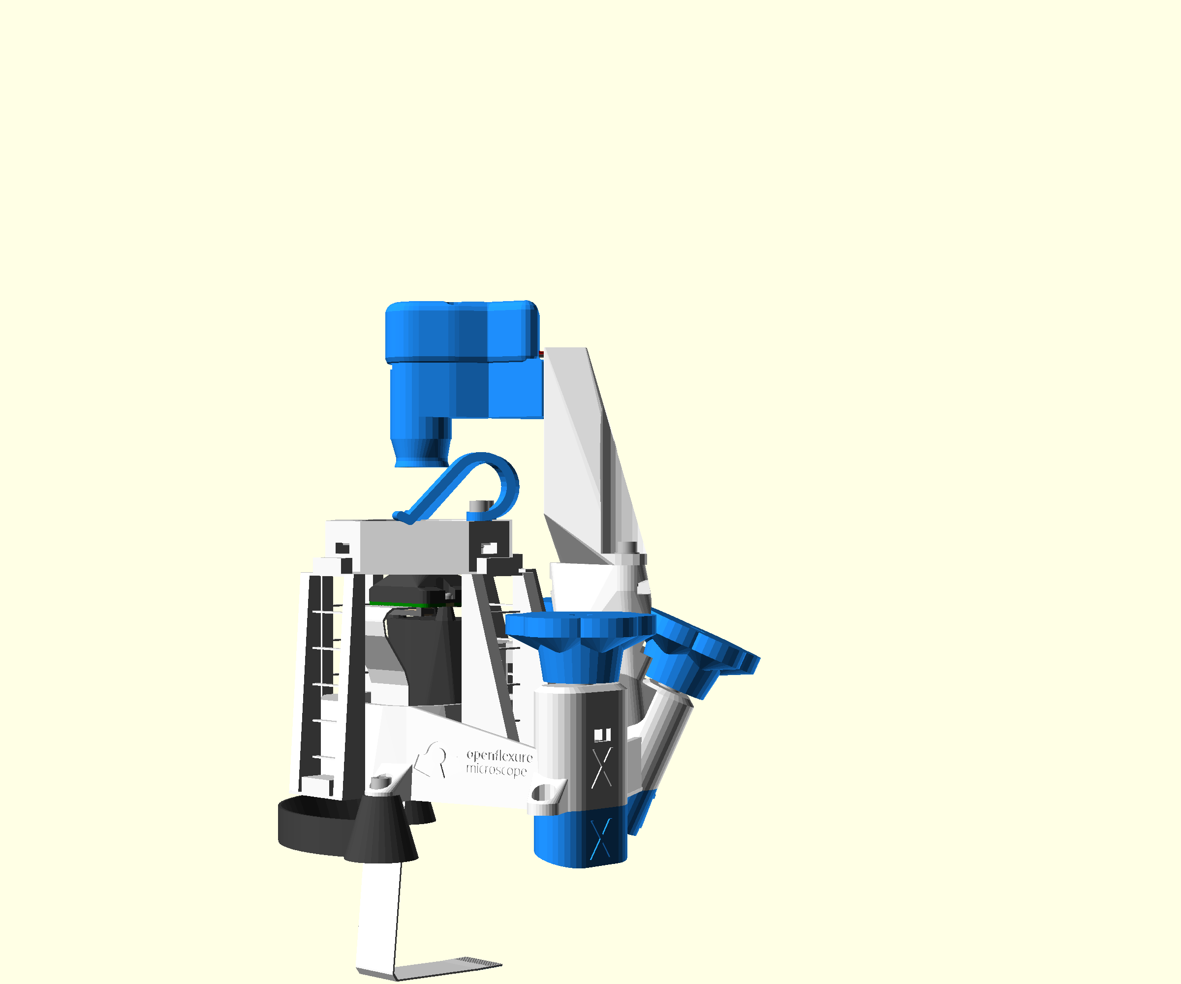 A render of the completed microscope