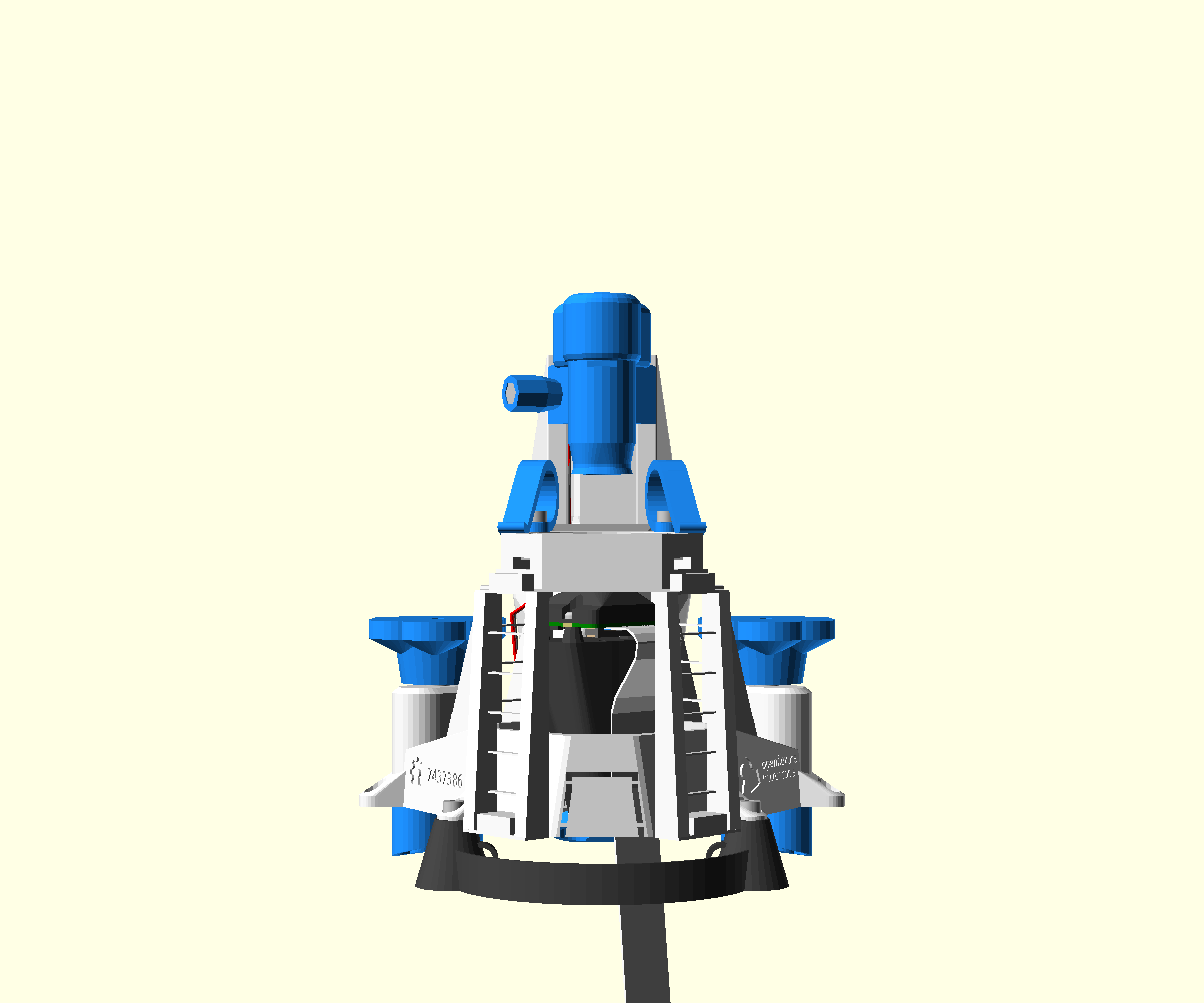 A render of the completed microscope