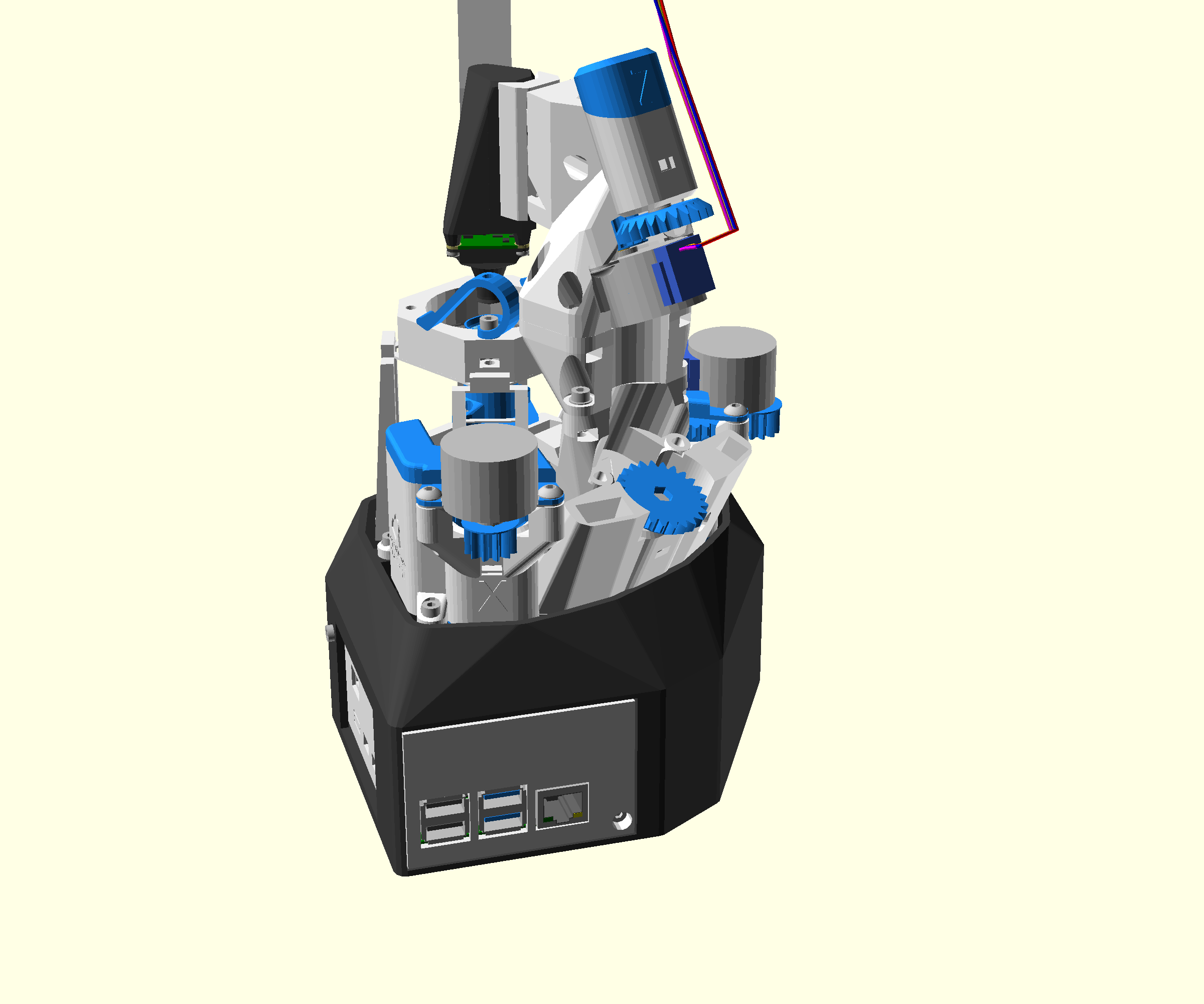 A render of the completed microscope