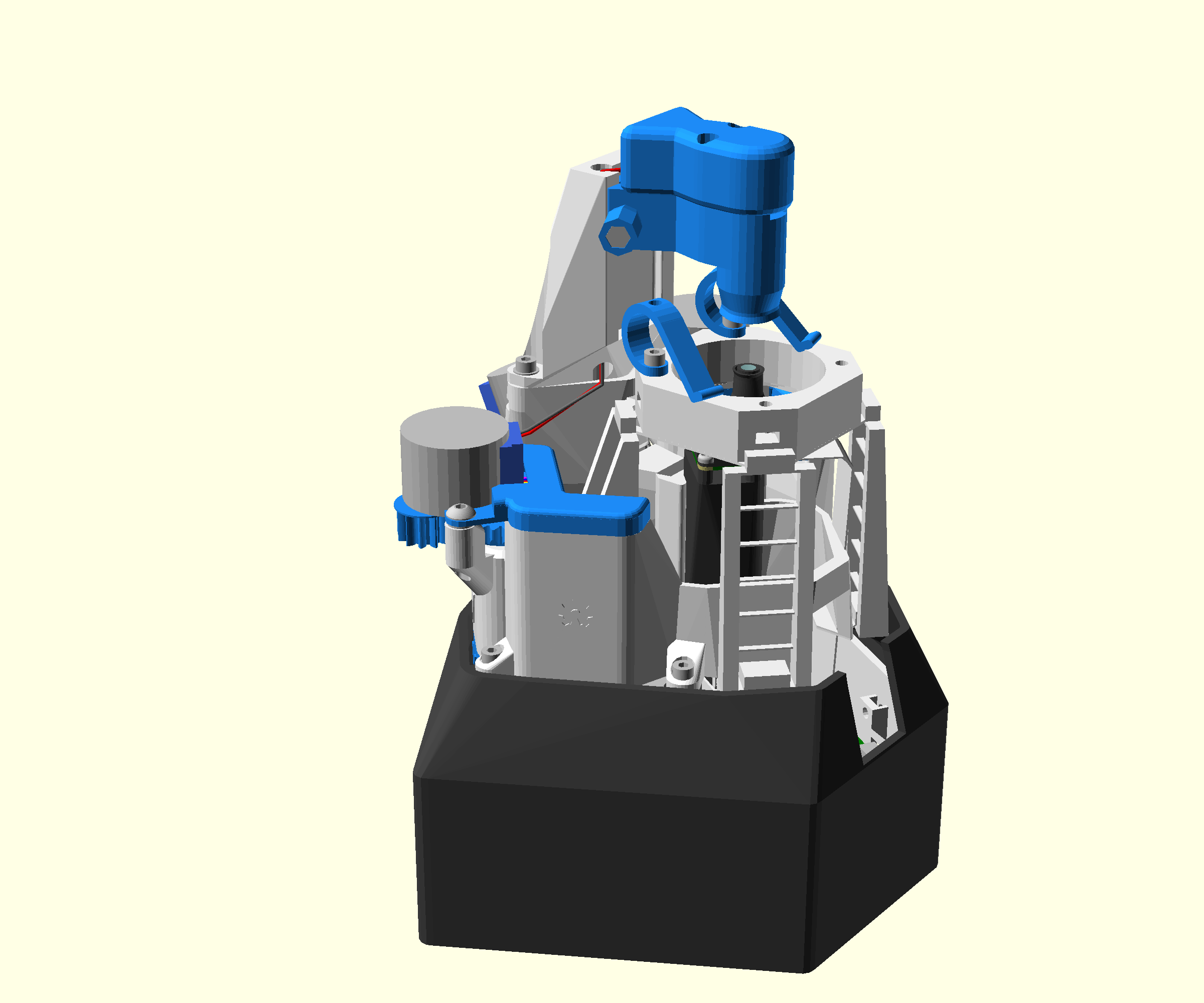 A render of the completed microscope using the Raspberry Pi camera module's lens.