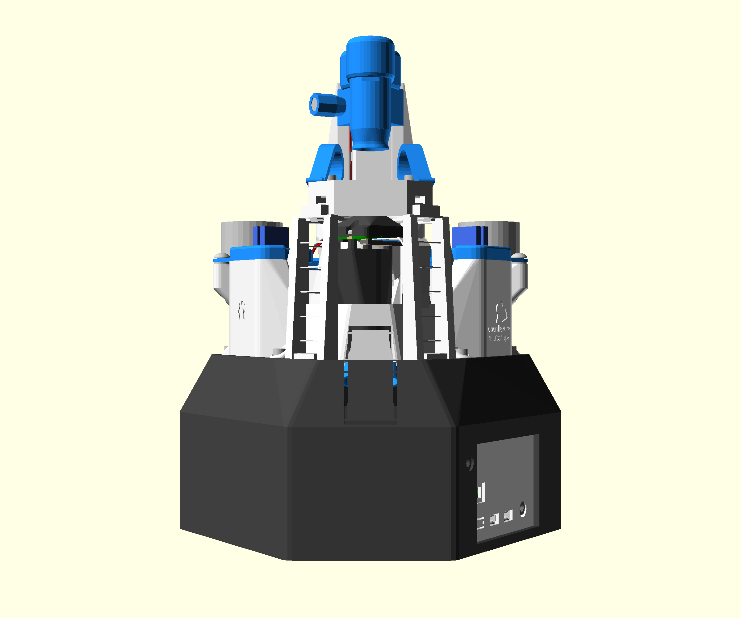 A render of the completed microscope