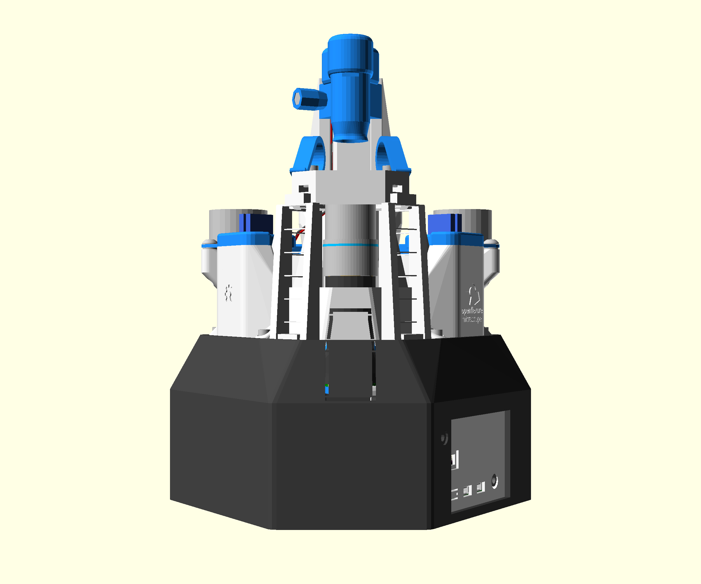 A render of the completed microscope